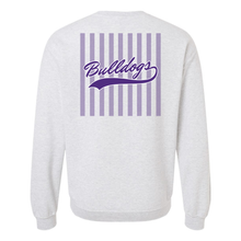 Load image into Gallery viewer, Bulldogs Script Striped Gildan Sweatshirt
