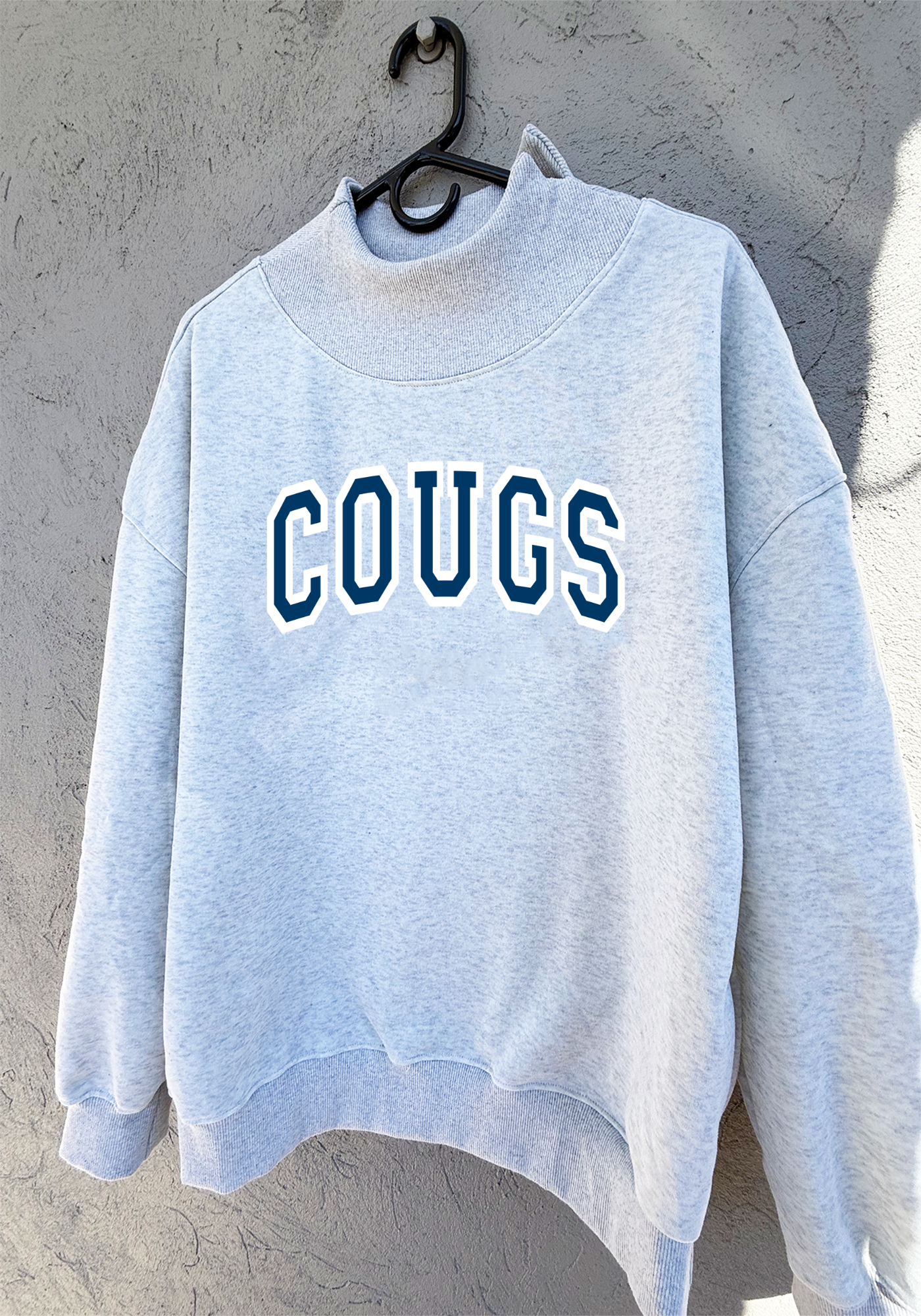 The New School Cougs Mock Neck Sweatshirt (size runs small)