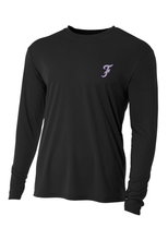 Load image into Gallery viewer, Left Chest F Performance Long Sleeve - Grey Purple Logo

