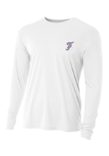 Load image into Gallery viewer, Left Chest F Performance Long Sleeve - Grey Purple Logo
