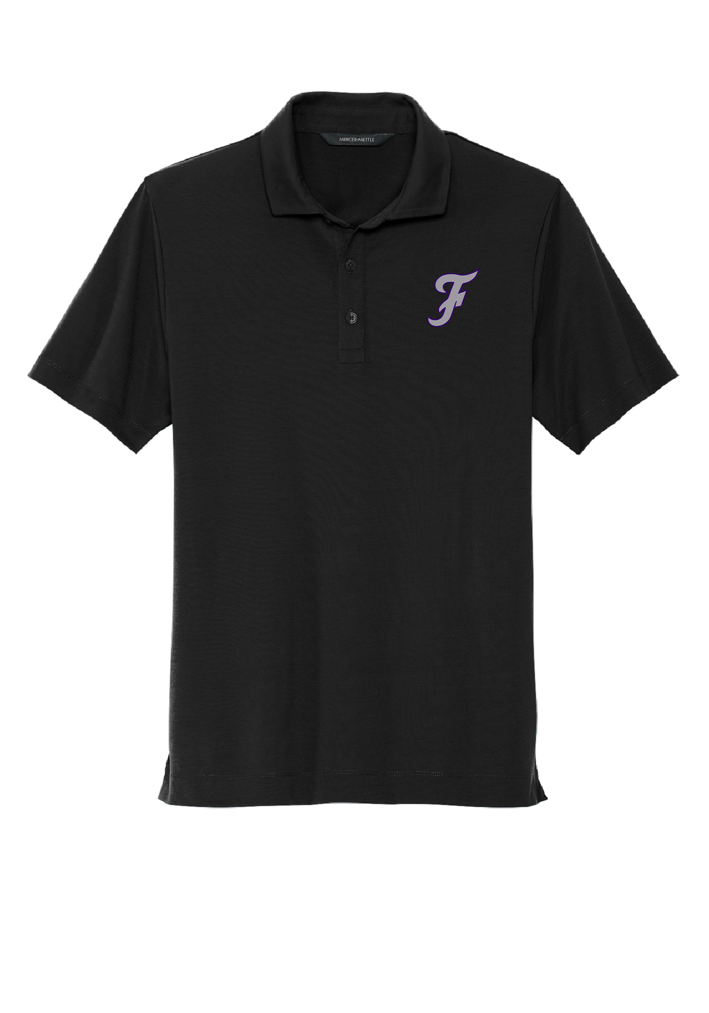 'F' Mettle & Mercer Polo - Grey/Purple Logo