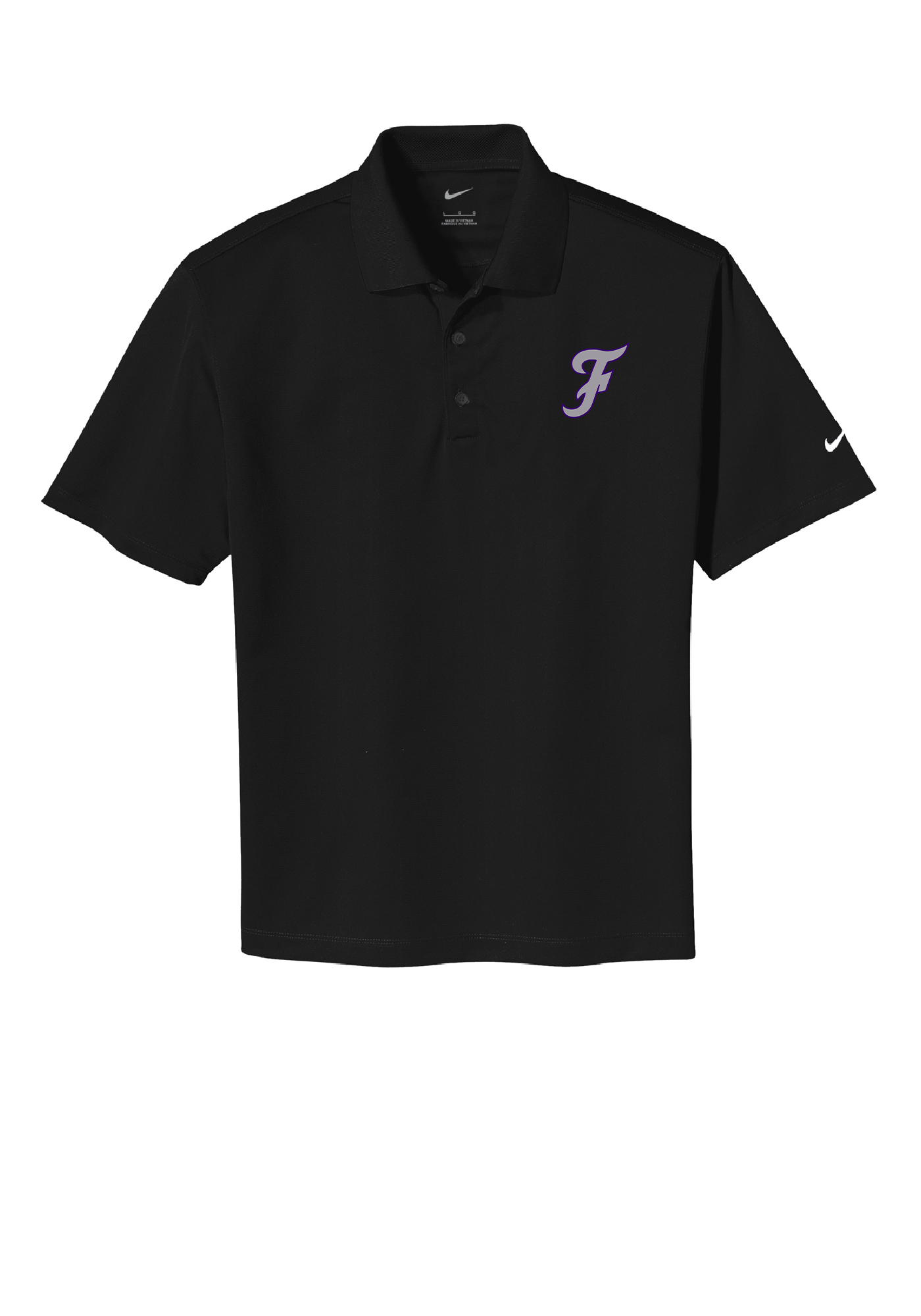 'F' Nike Polo - Grey/Purple Logo
