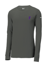 Load image into Gallery viewer, Left Chest F Nike Performance Long Sleeve - Purple/Grey Logo
