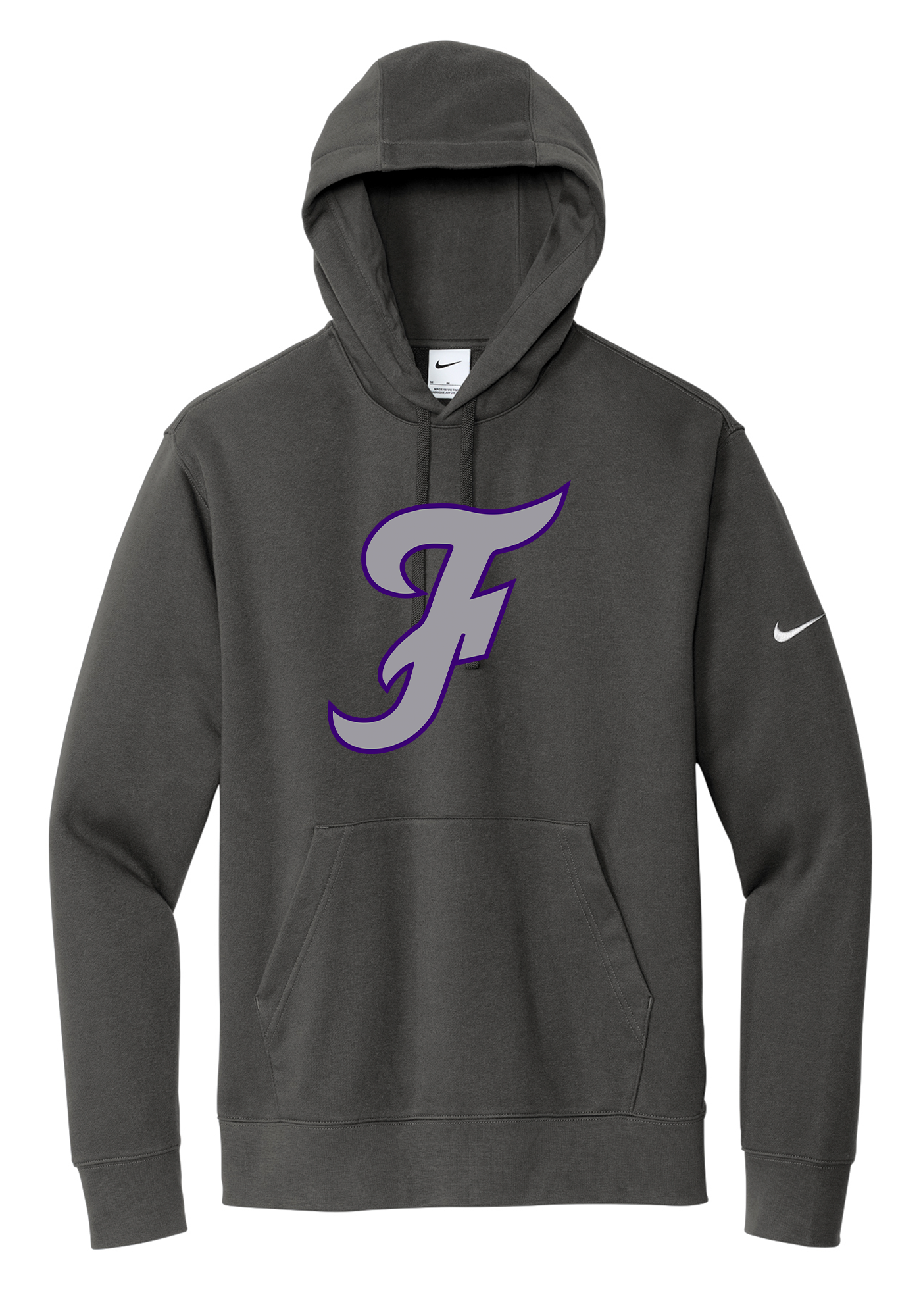 'F' Nike Hoodie - Grey/Purple Logo