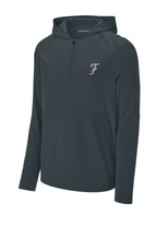 Load image into Gallery viewer, &#39;F&#39; Sport-Tek Quarter Zip Grey/Purple Logo
