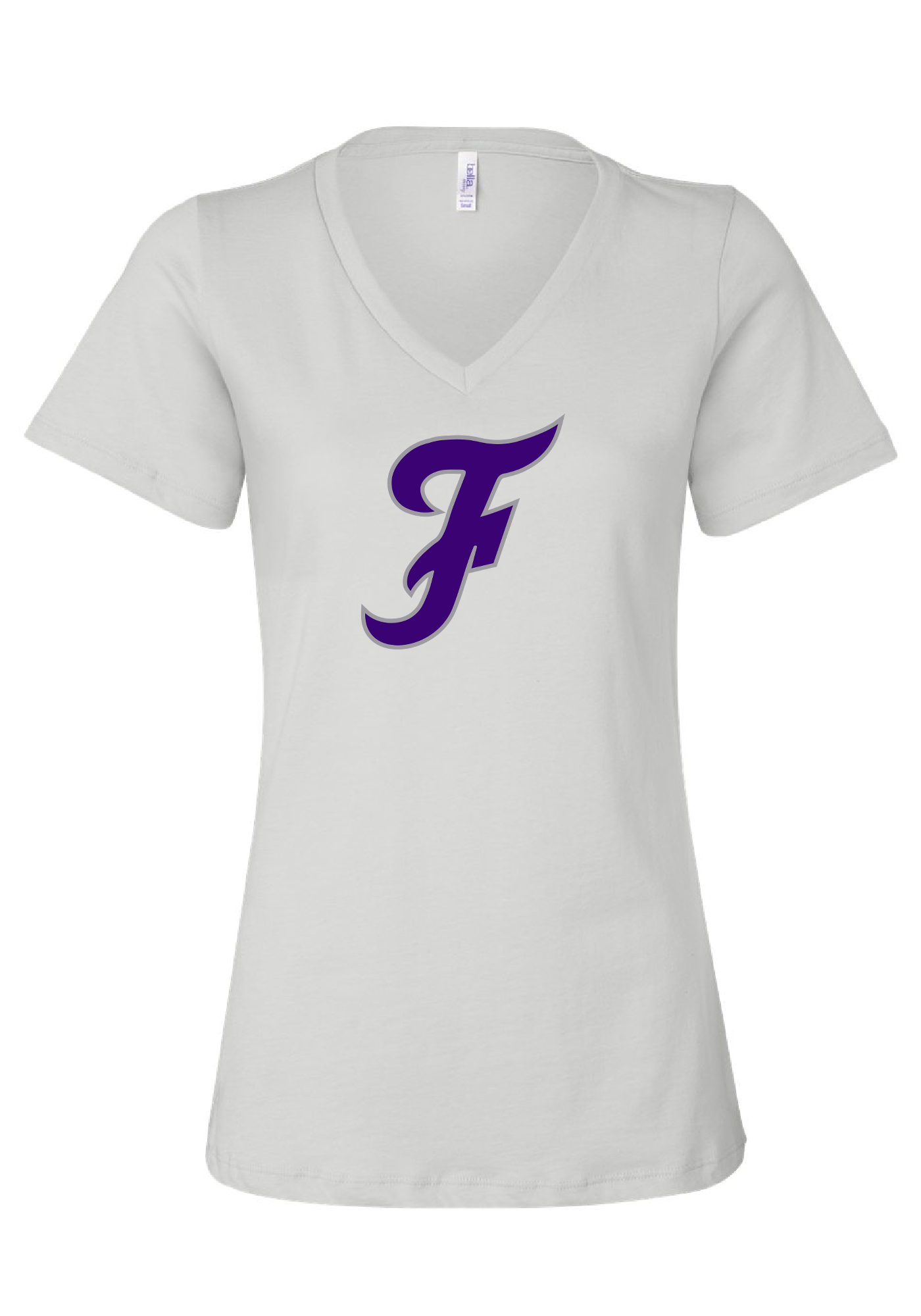'F' V-Neck - Purple/Grey Logo